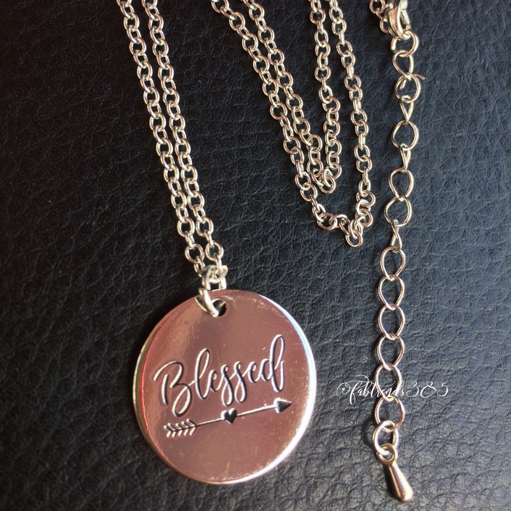 "BLESSED" Inspirational Necklace - Picture 2 of 2